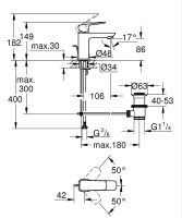 Vorschau: Grohe Cubeo Einhand-Waschtischbatterie S-Size mit Ablaufgarnitur