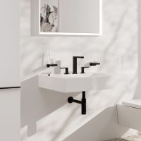 Vorschau: Hansgrohe Tecturis E 3-Loch Waschtischarmatur 150 EcoSmart+ mit Push-Open, schwarz matt
