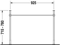 Vorschau: Duravit Vero Metallkonsole bodenstehendWandmontage zu Waschtisch 045410 und 235010 , chrom 0030671000