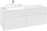 Villeroy&Boch Collaro Waschtischunterschrank passend zu Aufsatzwaschtisch 43345G, 140cm, glossy white C07400DH