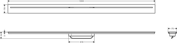 Axor Drain Fertigset Duschrinne 120cm, brushed nickel