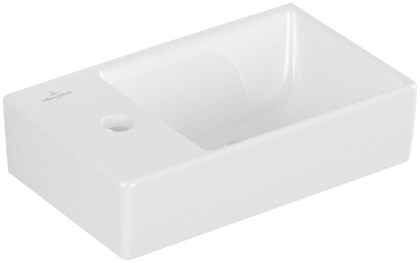 Villeroy&Boch Avento Handwaschbecken rechts, 36x22cm, 1 Hahnloch 43003RR1 weiss alpin