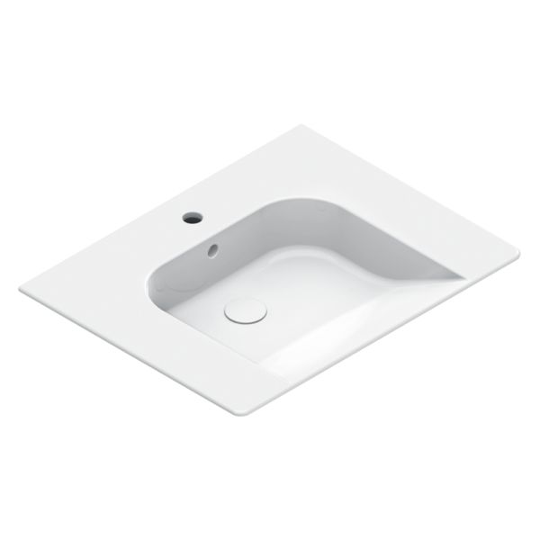 Catalano Comfort Waschtisch 70x55cm, weiß CataGlaze+ 1 Hahnloch 0920700001