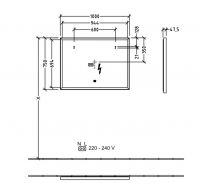 Vorschau: Villeroy&Boch Subway 3.0 LED-Spiegel, mit Sensordimmer, 100x75cm, weiß matt A4631000_1