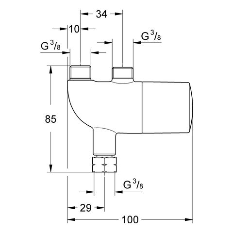 Grohe Grohtherm Micro Thermischer Verbrühschutz/ Untertischthermostat, chrom