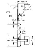 Vorschau: Grohe Rainshower Aqua Pure Duschsystem 15 l/min mit Thermostat, eckig