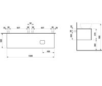 Vorschau: Laufen IL BAGNO ALESSI One Schubladenelement 1600 Ausschnitt rechts, zu WT H81897 5/6/7/8