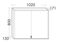 Burgbad rl20 Spiegelschrank 102x80cm mit Klarglas Lichtrahmen, Wandeinbau SPVN100F6947