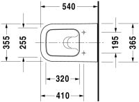 Vorschau: Duravit Happy D.2 Wand-WC 54x36,5cm, eckig, weiß 2221090000