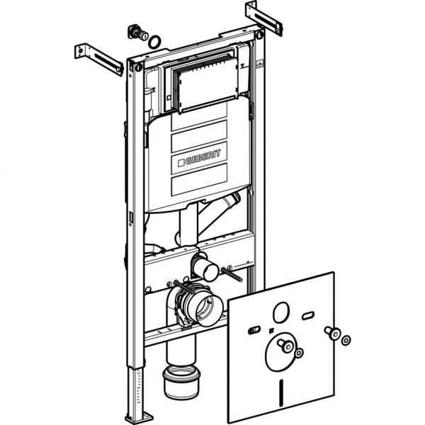 Geberit Duofix Element f. Wand-WC, 112cm, m. Sigma UP-Spülkasten 12cm, f. Geruchsabsaugung m.Abluft