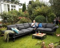 KETTLER GENTLE LOUNGE Outdoor Sofa 6-Sitzer mit Tisch, anthrazit matt/sooty