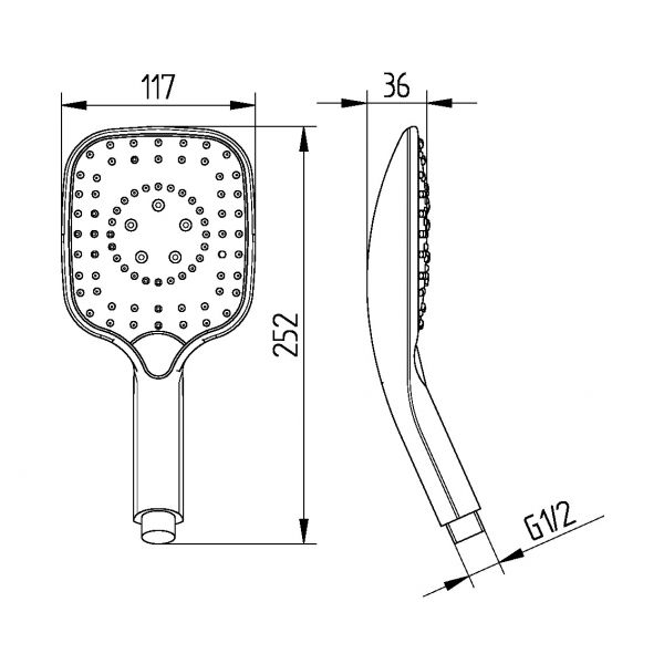 Avenarius Shower Handbrause 3-fach verstellbar, chrom