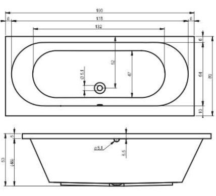 RIHO Easypool 3.1 Carolina Rechteckwanne 190x80cm elektronische Bedienung, weiß