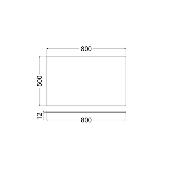 Kludi ICOS Deckplatte 80x50cm für Waschtischunterschrank, weiß matt