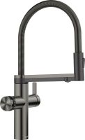 Blanco Choice Icona Küchenarmatur Filterwasser, Sodawasser & Kochend-Wasser satin dark steel 527659 