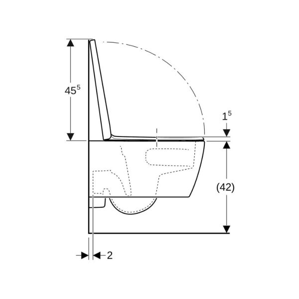 Geberit iCon Set Wand-WC mit TurboFlush mit WC-Sitz, weiß