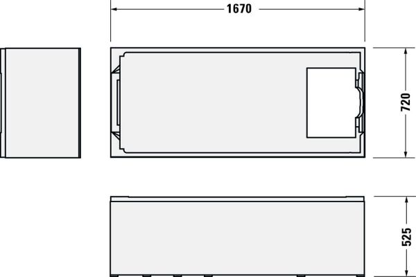 Duravit No.1 Badewannenträger 167x72x51,5cm für Badewanne 700490, weiß