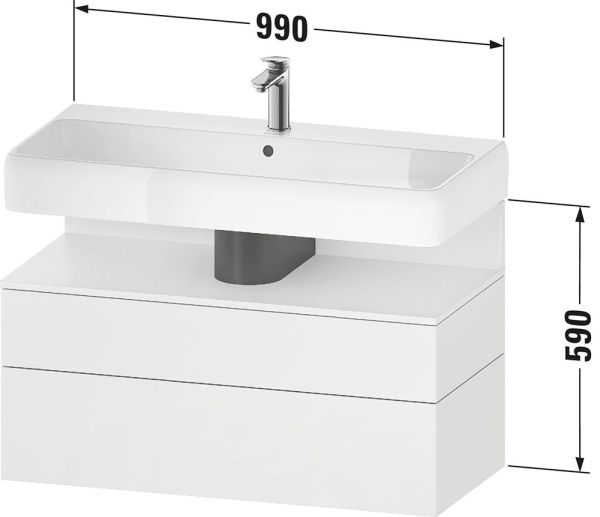 Duravit Qatego Unterschrank 99x47cm in eiche marmoriert, mit offenem Fach