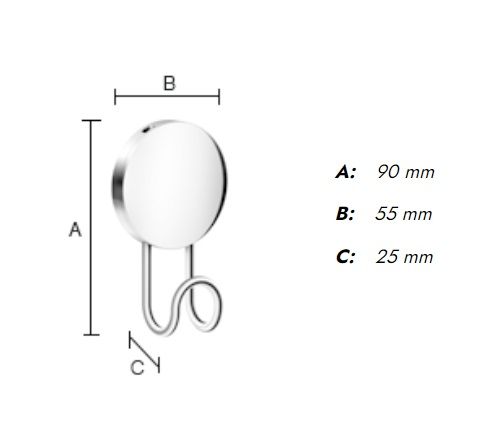 Smedbo Puck selbstklebender Haken Ø5,5cm, schwarz