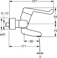 Vorschau: Hansa Hansamedipro Waschtisch-Einhand-Sicherheitsbatterie, Sicherheitshebel, 171mm, chrom