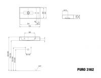 Vorschau: Kaldewei Puro Wand-Handwaschtisch 55x30cm, mit Perl-Effekt, Mod. 3162