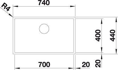 BLANCO ZEROX 700-U Edelstahlspüle, dark steel 526244 1