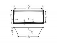 Vorschau: Polypex SIENA 1700 Rechteck-Badewanne 170x75cm