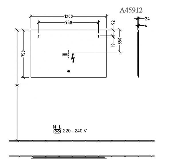 Villeroy&Boch More to See Lite LED-Spiegel, 120x75cm, mit Sensordimmer