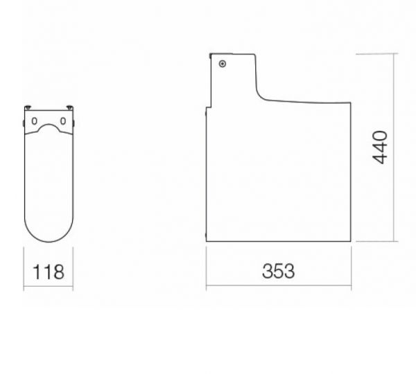 Alape Siphonverkleidung, mattschwarz, pulverbeschichtet SV.WF100.1