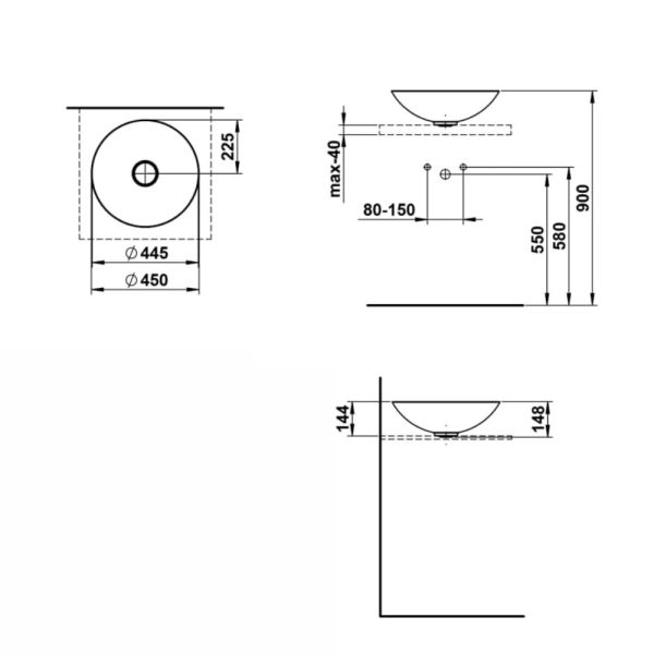 Laufen CHARACTERS Schalenbecken rund Ø45cm