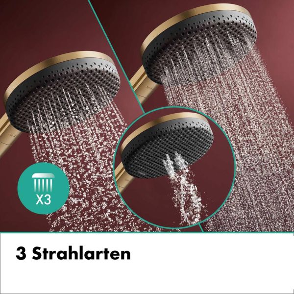 hansgrohe Raindance Alive Select S Duschkopf 125 3 Strahlarten, brushed bronze