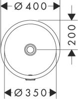 Vorschau: Hansgrohe Xuniva S Unterbauwaschtisch rund Ø40cm ohne Hahnloch mit Überlauf mit SmartClean, weiß