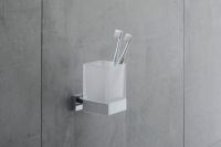 Vorschau: Duravit Karree Zahnputzbecher wandhängend, chrom