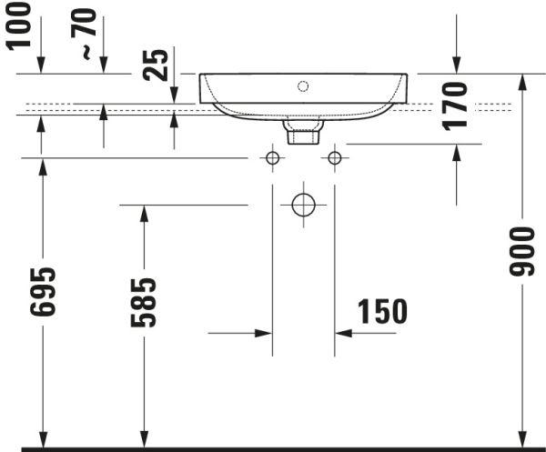 Duravit Happy D.2 Plus Aufsatzbecken 50x40 weiss 2360500000