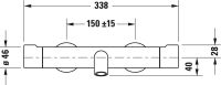 Vorschau: Duravit C.1 Thermostat Aufputz, chrom, C15220000010 Zeichnung_2