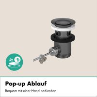 Vorschau: hansgrohe Vivenis Bidetmischer mit Zugstangen-Ablaufgarnitur, brushed black chrome