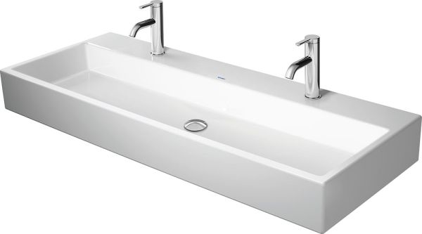 Duravit Vero Air Waschtisch rechteckig 120x47cm, mit 2 Hahnlöchern, ohne Überlauf, WonderGliss, weiß 23501200431