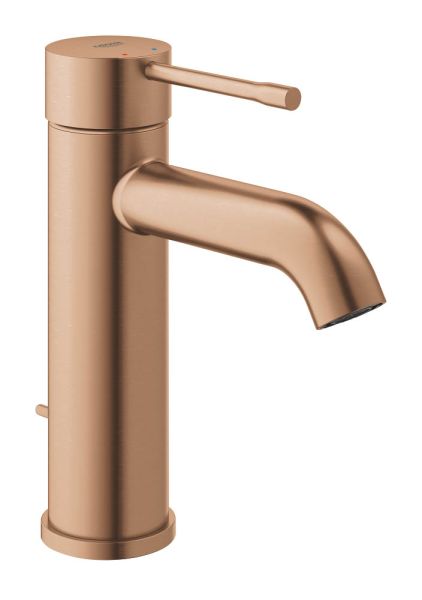 Grohe Essence Waschtischbatterie mit Ablaufgarnitur S-Size, wassersparend, warm sunset gebürstet