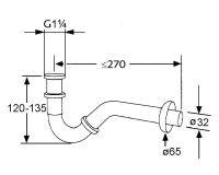Vorschau: Kludi Bidet-Röhren-Geruchsverschluss 1 1/4", chrom