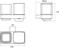 Vorschau: emco loft Glashalter mit Seifenspender und Becher, Kristallglas satiniert, chrom