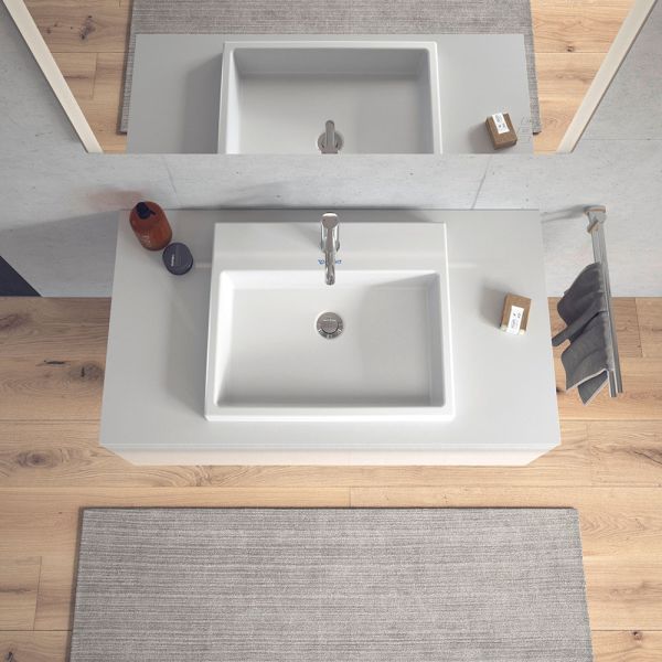 Duravit Vero Air Einbauwaschtisch rechteckig 55x45,5cm, mit 1 Hahnloch, mit Überlauf, weiß 0383550000