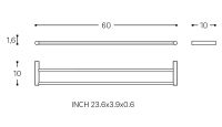 Vorschau: Cosmic Logic Doppelte Handtuchstange 60cm, edelstahl poliert