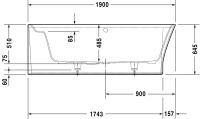 Vorschau: Duravit Cape Cod Eck-Badewanne 190x90cm Ecke links, weiß