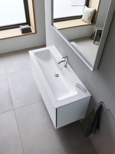 Duravit ME by Starck Waschtisch 123x49cm, mit 1 Hahnloch, mit Überlauf, WonderGliss, weiß 23611200001