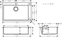 Vorschau: Hansgrohe S71 S712-F660 Einbauspüle 660, edelstahl