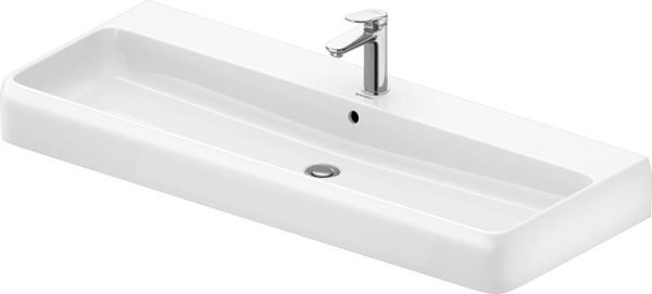 Duravit Qatego Aufsatz-Waschtisch 120x47cm mit 1 Hahnloch, geschliffen, HygieneGlaze, weiß 2382122027