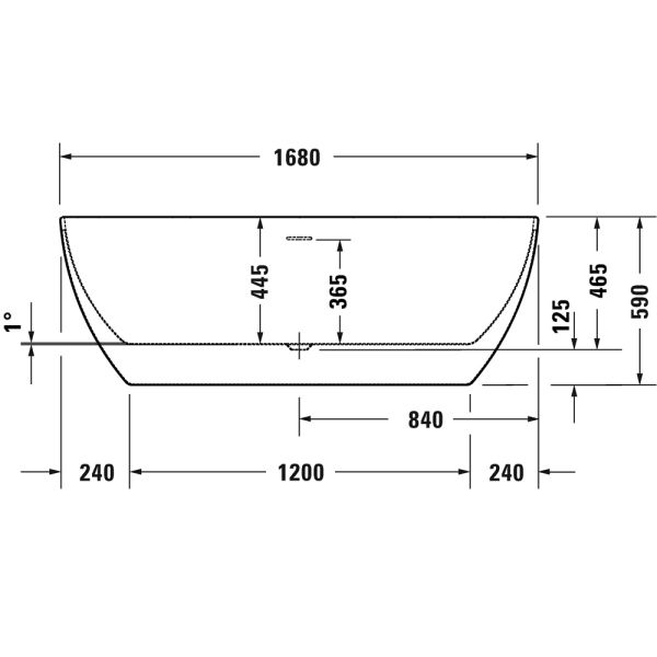 Duravit DuraKanto freistehende ovale Badewanne 168x80cm, weiß 700561000000000