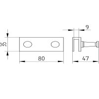 Vorschau: Avenarius Universal Hakenleiste 2-fach für Duschabtrennung bis 8mm Glasstärke, chrom