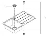 Vorschau: Grohe K500 45-S Edelstahlspüle mit Abtropffläche, edelstahl