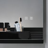 Vorschau: Burgbad Fiumo LED-Spiegel 80cm mit Ablage, Reling in schwarz
